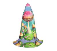 QAZWZML Wonderful little mushrooms Printed Small Capes Stage Performances, Theater Performances, Cosplay Youth Hooded Capes
