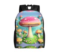 QAZWZML Wonderful little mushrooms prints men's and women's large laptop backpacks with compartments, waterproof travel backpacks, durable Oxford bags