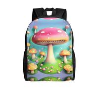 QAZWZML Wonderful little mushrooms prints men's and women's large laptop backpacks with compartments, waterproof travel backpacks, durable Oxford bags