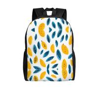 QAZWZML Yellow Mango Pattern prints men's and women's large laptop backpacks with compartments, waterproof travel backpacks, durable Oxford bags