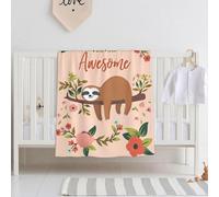 QAZWZML You Are Awesome SlothBaby swaddle blanket, perfect for newborns, crib blankets, for use in the crib, naptime, or daycare