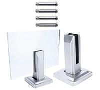 QAZXDRFG 1Pack Stainless Steel Glass Spigot Clamp, Floor Clamp for 6/16"~9/16" frameless,for Balustrade Panel Pool Deck Fence, with Expansion Bolt,Silver,160mm high