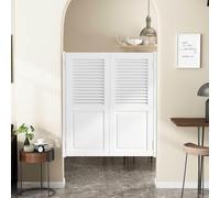 QAZXDRFG 31.5" - 51.2" Wide Cafe Door Swinging Door, 180° Two-Way Open and Close Saloon for Kitchen Bar Porch Entrance Partition, Solid Wood Swing with Hinges(White,W130xH100cm(51.2x39.4in))