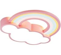 QAZXDRFG 72W Kids Room Cloud Ceiling Light LED Dimmable Bedroom Flush Mount Ceiling Light Acrylic Shade Modern Cartoon Rainbow Pink Large Low Ceiling Lamp for Girls Room Children Nursery