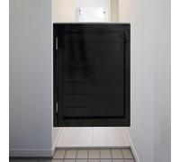 QAZXDRFG Customizable Swinging Doors, Retro Counter Cafe Western Style Wooden Shower Partition Door Saloon Swing Door, Butler Entrance Half Waist Fence Door(Black,W80xH90cm(31.5x35.4in))