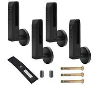 QAZXDRFG Heavy Duty 304 Stainless Steel Glass Side, Mount Railing Spigot - Black Finish Clamps for 10-12.7mm (3/8" to 1/2") Panels, Pool, Stair & Balcony Balustrade Brackets,Black,4 Pack