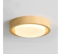 QAZXDRFG Japanese-Style LED Minimalist Design Ceiling Light Round Lighting with Lampshade Ceiling Lamp Close to Ceiling Light Fixture with Wood Grain 3000k/4000K/6500k for Dining Rooms