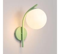 QAZXDRFG Mid Century Wall Sconce Green Milk Glass Wall Light Fixtures Hardwired Art Deco Sconce Nordic Modern Wall Mount Lamp Hallway Wall Lighting for Bedroom Living Room Farmhouse Bathroom