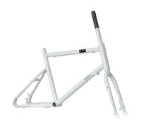 QAZXDRFG Road Bike Frames 40cm Disc Brake Bikes Frame Aluminum Alloy Rigid Frame 20er BMX Frames Support 451 Wheelset Quick Release Bikes Frame F100mm R 135mm QR(White)