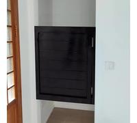 QAZXDRFG Saloon Doors Western Style Wood Swinging Bar Door, Retro Counter Cafe with Hinges, Indoor Solid Single Door Automatic Closure Parlor Butler Door(Black,W45xH80cm(17.7x31.5in))