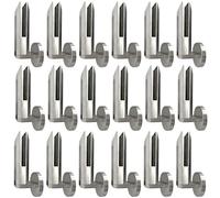 QAZXDRFG Side Mount Balustrade Spigots, 304 Stainless Steel Glass Black Clamps Compatible with 10-12.7mm (3/8" to 1/2") Panels, Deck, Stair & Pool Fence Railing Brackets,Silver,18 Pack