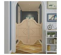 QAZXDRFG Swinging Cafe Door, Log Color Saloon Half Doors for House, Solid Wood Two-Way Open Swing Doors, Porch Door Stairs Bar Western Entrance 120cmx90cm