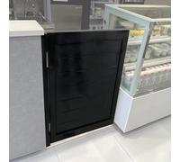 QAZXDRFG Swinging Doors Retro Wooden Counter Cafe Doors, Includes Hinges, Indoor Solid Wood Single Door Closure Parlor Butler Door, Entrance Fence Gate, Auto Close(Black,W55xH80cm(21.7x31.5in))