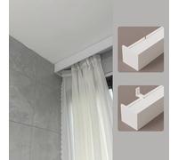 QAZXDRFG Three-in-One Curtain Track System with Valance - Custom Length Ceiling/Wall Mount, Single Pelmet Panel Box, 2.2M (7.2FT) for Home Decor
