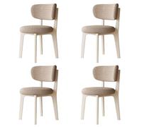 QAZXDRFG Wooden Dining Chairs Set of 2/4/6 - Mid Century Modern upholstered Chairs Cotton and Linen Fabric The Chair Cover is Removable and Washable for Kitchen Living Room Dining Room