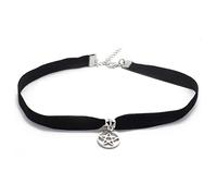 QBCL Pentagram Choker Necklace Gothic Stainless Steel Star Black Velvet Chokers Dainty Masquerade Party Dress Halloween Jewelry for Women