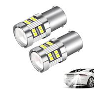 QBDIANGEN 2 Pcs P21w 1156 Ba15s LED Bulbs White 6000K 6W 12V-24V RV Interior Lights Super Bright, for Reverse Light Brake Turn Signal Auto Backup Rear Fog Lamp Stop Tail Position Bulbs