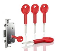 QBDIANGEN 4 Pcs Universal Brass Security Rack Bolt Keys, 80mm Spare Star Key, Anti-Snap Emergency Bolt Key, for Fire Doors, Pipe Well, Hydrant, Window Locks, and Latches, Red; 30mm Key Length