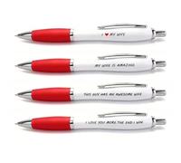 QBEJIME 4 Pack Novelty Funny Pens Set, Gift For Husband, Birthday, Anniversary, Valentines Gifts For Him Her, Present For Lover On Birthday, Christmas Or Any Moment