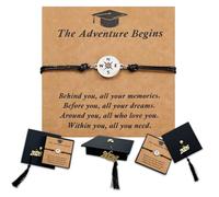 QBEJIME Graduation Gifts for Hers Him, Adjustable Compass Bracelet With Unique Cap Gift Box, Class Of 2026 Graduation Presents, Graduation Gifts for Daughter, Son Friend Students Classmates