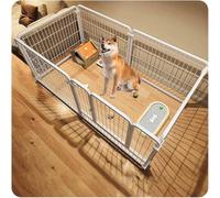 QBGJDOGE Puppies Folding Cage Puppy Enclosure Pet Run Enclosures Pet Playpen Foldable Gate Indoor/Outdoor Dog Playpen Portable Detachable Pet Run(White,120 * 60 * 60CM)