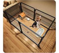 QBGJDOGE Puppies Folding Cage Puppy Enclosure Pet Run Enclosures Pet Playpen Foldable Gate Indoor/Outdoor Dog Playpen Portable Detachable Pet Run(Black,120 * 60 * 60CM)