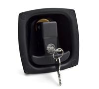 QBGJDOGE XK127-2 Zinc Alloy Carbon Steel Black Paint Type TAKIGEN Square Door Lock Panel Lock Plane Handle Door Lock Drive Lock 1pcs(Xk127-2b)