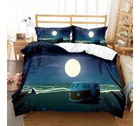 QBIDCSX Bedding Double Bed Set Camper Van Ultra Soft Hypoallergenic Double Duvet Cover Set Include 1 Quilt Cover with Zipper Closure + 1pillowcases 50x75 cm
