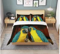 QBIDCSX Bedding Double Bed Set Parrot Ultra Soft Hypoallergenic Double Duvet Cover Set Include 1 Quilt Cover with Zipper Closure + 1pillowcases 50x75 cm
