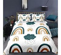 QBIDCSX Bedding Double Bed Set Rainbow Ultra Soft Hypoallergenic Double Duvet Cover Set Include 1 Quilt Cover with Zipper Closure + 1pillowcases 50x75 cm