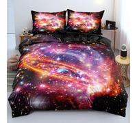 QBIDCSX Bedding Double Duvet Set Galaxies Bedding Double Bed Set - Microfibre Quilt Cover 230x220 cm - Comforter Cover with 2 Pillowcases(Double)