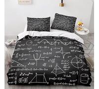 QBIDCSX Bedding Double Duvet Set Mathematics Bedding Double Bed Set - Microfibre Quilt Cover 230x220 cm - Comforter Cover with 2 Pillowcases(Double)
