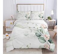 QBIDCSX Bedding Double Duvet Set Pink Flowers Bedding Double Bed Set - Microfibre Quilt Cover 230x220 cm - Comforter Cover with 2 Pillowcases(Double)