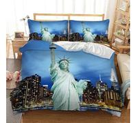 QBIDCSX Bedding Sets Single Statue of Liberty Bedding Sets Single Koala Duvet Cover 200x200cm with Zipper Closure, Hypoallergenic Quilt Cover with 2 Pillowcase for Boys Kids Girls