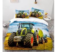 QBIDCSX Duvet Cover Single Green Tractor Duvet Covers Single 110gsm Brushed Microfibre - Ultra Soft Cozy Duvet Cover Hypoallergenic,Printed Bed ding with Zip and 1 Pillowcases