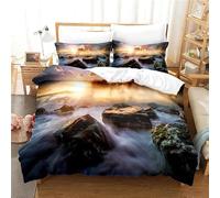 QBIDCSX King Size Duvet Cover Sets Mountain climbing King Size Bedding Sets Patterned Bed ding 230x220 cm and 2 Pillowcases 50x75 cm with Zipper - Warm & Ultra Soft Brushed Microfiber