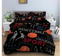 QBIDCSX Super King Duvet Set Brown basketball Duvet Cover King Size Luxury Microfiber Bedding Set and 2 Pillowcases, Reversible Print Bed ding 102.3"x86.7" for Girls Boys