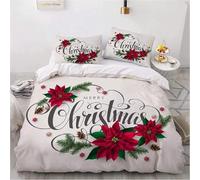 QBIDCSX Super King Duvet Set Christmas Bedding Set with Zipper Closure Microfiber Soft Breathable Duvet Cover 102.3x86.7 inch + 2 Matching Pillowcases 19x29 inch, for Adults Teenagers