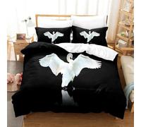 QBIDCSX Super King Duvet Set White swan Bedding Set with Zipper Closure Microfiber Soft Breathable Duvet Cover 102.3x86.7 inch + 2 Matching Pillowcases 19x29 inch, for Adults Teenagers