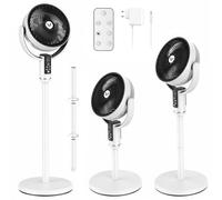 Qbiower 30dB Silent Cordless Standing Fan for Bedroom, 110cm Rechargeable Pedestal Fan, 80° Oscillating, 90° Manual Vertical Cooling Fan, 10 Speeds, Aromatherapy, Remote, Night Light, 10H Timer