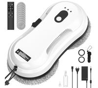Qbiower Robot Window Cleaner, 5600Pa Super Suction, Remote Control, Intelligent Edge Monitoring, Automatic Spraying System, 4M Safety Rope, Suitable for All Smooth Surfaces
