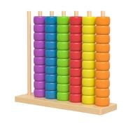 Qbiower Wooden Colour Sorting & Stacking Toy, Montessori Counting Beads Match Game for Kids, Educational Sensory Puzzle for Fine Motor Skills, Interactive Tabletop Board Game for Boys and Girls (A)
