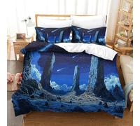 QBIREX 3 Pcs Set 3D Meteor Sky Print Duvet Cover Set Cozy Comforter Cover Soft Bedding Set for Teens King（220x240cm）