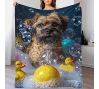 QBIREX 3D Print Border Terrier Dog Plush Flannel Blanket Adult Winter Warm Sofa School Home Travel Warm Cosy Blanket 50x60inch(127x152cm)