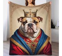 QBIREX 3D Print Bulldog King Bed Flannel Blanket Super Soft Fluffy Warm Microfiber Sofa Throw Blankets For Couch 70x80inch(180x200cm)