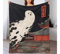 QBIREX 3D Spooky Ghost Yurei Obake Fleece Throw Blanket for Boys Girls Cozy Plush Flannel Blanket for Sofa Bed Couch 40x50inch(100x130cm)