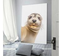 QBIREX A Seal Taking A Selfie Living Room Pictures for Walls for Toilet Bathroom Decor Modern Art Prints 16x24inch(40x60cm)