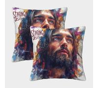QBIREX Art Christian Jesus Extra Large Pillow Cases Square Extra Large Silky Pillowcase for Outdoor Sofa And Couch 40x40cm