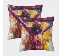 QBIREX Art Christian Jesus Pillow Case Covers Hotel Quality Hypoallergenic Sofa Cushions for Sofa Bed Home Patio Decor 40x40cm