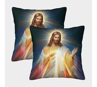 QBIREX Art Christian Jesus Small Pillow Cases Lightweight & Breathable Spring Pillowcase for Indoor Home Decorations 50x50cm